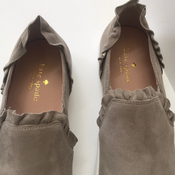 NWOB Kate Spade Tan suede slip on sneakers - Picture 5 of 8